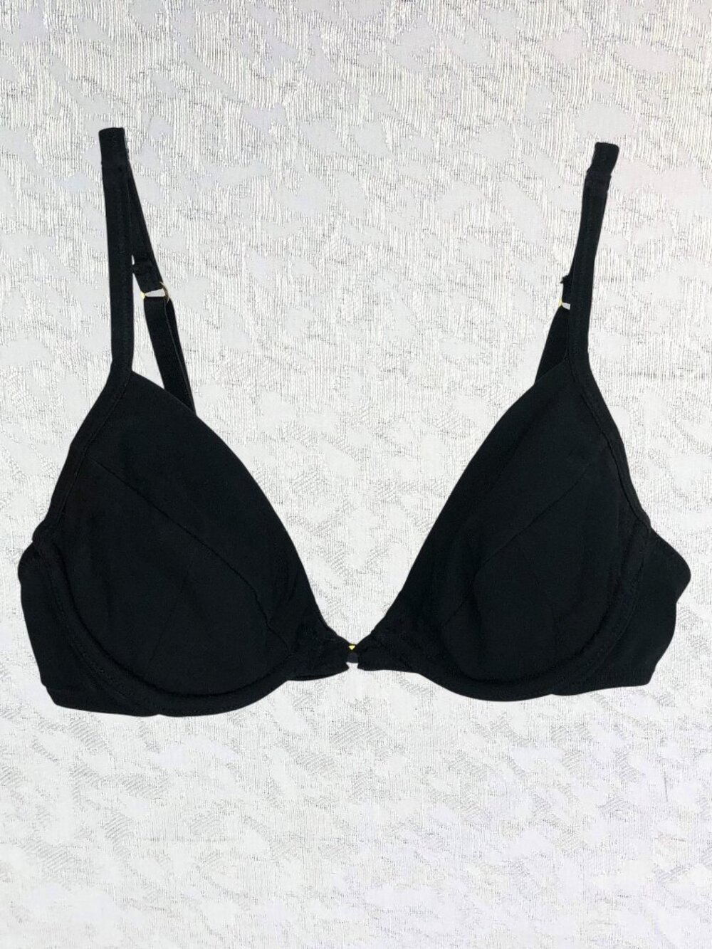 Victoria’s Secret Style 8675 Classic Black Plunge Bra Underwire Vintage Size 36A